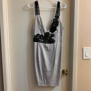 Guess by Marciano Gray with Black Lace Mini Dress